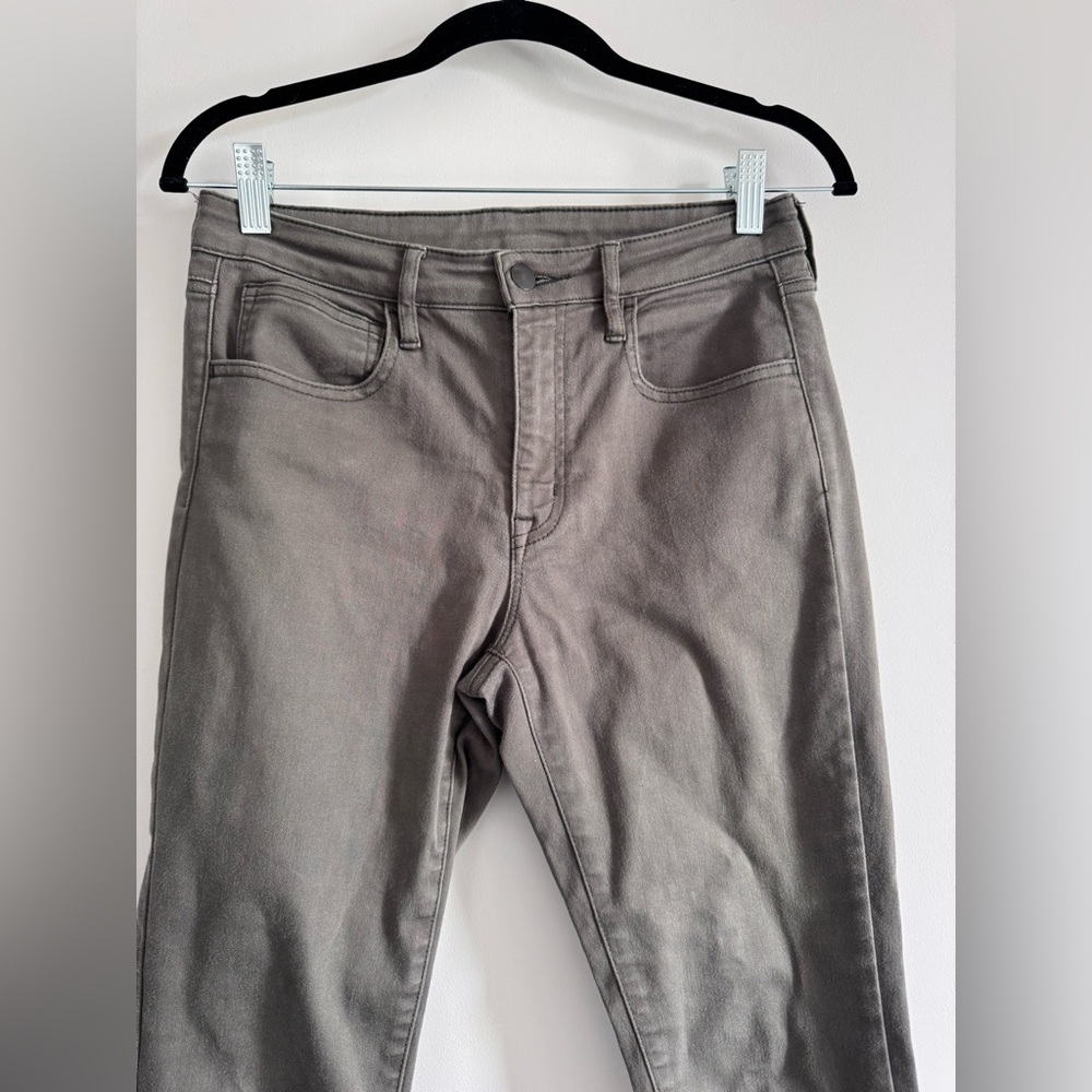 Muji Cropped Jeans in Green-Grey | Size 25 | 10” Rise - Picture 2 of 7
